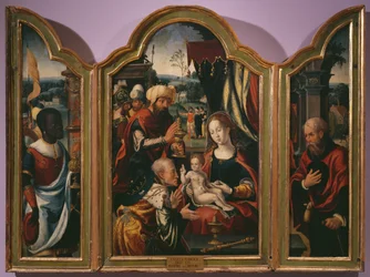 Aanbidding der Wijzen, Driekoningentriptiek, c.1540
